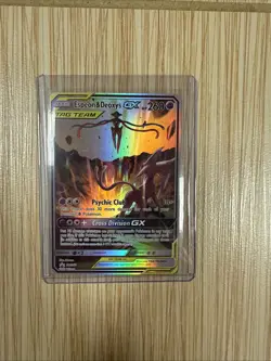 Pokemon TCG Espeon & Deoxys GX SM240 Black Star Promo Full Art Holo Card - Image 1