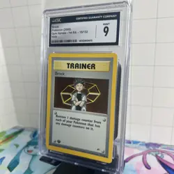 *SWIRL* 2000 Gym Heroes Brock 1st Edition Holo 15/132 Pokemon Card CGC 9 MINT - Image 3