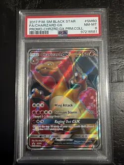 2017 Pokemon TCG FA/Charizard GX P.m. Sm Promo Holo Card SM60 PSA 8 Near Mint - Image 1