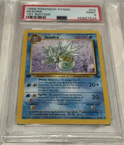 1999 Pokemon 1st Edition Fossil Seadra #42 Card TCG WOTC Mint PSA 9 All 7 Sealed - Image 4