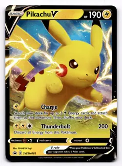 Pikachu V SWSH: Sword & Shield Promo Cards - Pokemon NM SWSH061 - Image 1