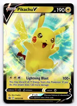 Pikachu V SWSH: Sword & Shield Promo Cards - Pokemon NM SWSH198 - Image 1