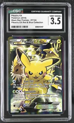 CGC 3.5 Pikachu EX 2016 Black Star Promos XY124 Pokemon Card - Image 1