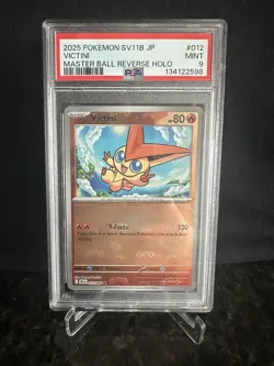 PSA 9 Victini Masterball 012/086 Black Bolt Pokemon Card Japanese Graded ERROR - Image 1
