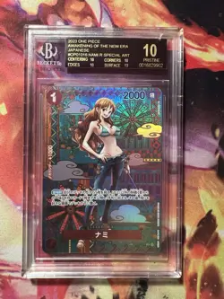One Piece Card Nami SP OP01-016 Awakening Of New Era OP05 JAP BGS 10 Black Label - Image 3