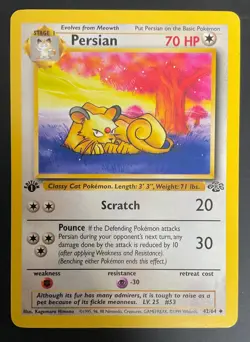 POKEMON 1ST EDITION JUNGLE PERSIAN UNCOMMON CARD 42/64 - Image 1