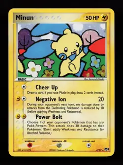 Minun 4/17 Holo Rare POP Series 3 Pokemon Card - Image 1