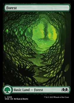 Lot of 20x Forest #266 - WOE Wilds of Eldraine - MTG Magic FULL ART Land NM - Image 1