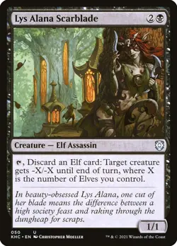 MTG Magic the Gathering Lys Alana Scarblade (50/132) Kaldheim Commander NM - Image 1