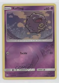 Koffing Reverse Foil Pokemon Sun & Moon Hidden Fates #28 - Image 1