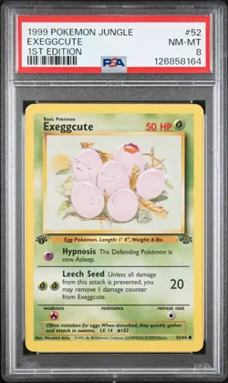 1999 POKEMON JUNGLE 1ST ED #52 EXEGGCUTE PSA 8 - Image 1