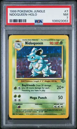 1999 POKEMON JUNGLE #7 NIDOQUEEN-HOLO PSA 7 - Image 1