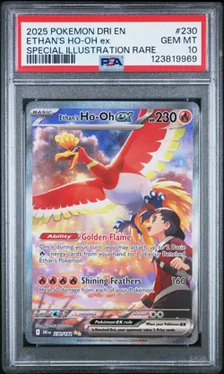 2025 POKEMON DRI EN-DESTINED RIVALS #230 ETHAN'S HO-OH EX PSA 10 - Image 1