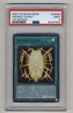 Yu-Gi-Oh Ancient Chant PSA 9 MZMI-EN069 1st Ed Maze of Millennia Free Shipping! - Image 1