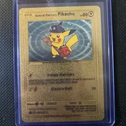 Special Delivery Pikachu Gold Foil Pokemon Card Promo SWSH074 - Image 1