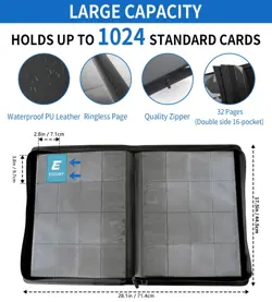 1000+ Pockets Trading Card Binder, 16 Pocket Side Loading Card Holder Album f... - Image 2