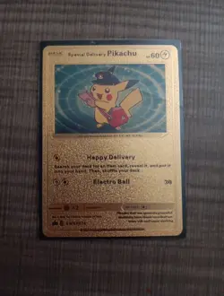 Special Delivery Pikachu Gold Foil Pokemon Card Promo Trading Card SWSH074 - Image 1