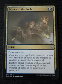 1x Drown in the Loch Near Mint Uncommon Non Foil 188/269 Throne of Eldraine MTG - Image 1