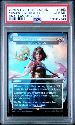 2025 MTG SECRET LAIR DROP #1863 YUNA'S SENDING STAFF PSA 10 - Image 1