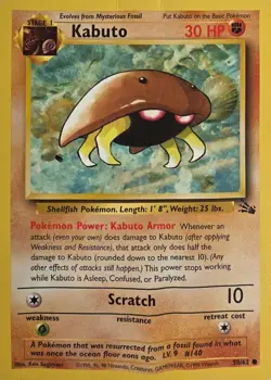 Kabuto Fossil Base Set 50/62 Common Pokemon Card - Image 2