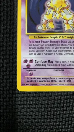 Pokemon TCG Alakazam Base Set 1/102 Holo 1999-2000 Wizards Base Set - Image 5
