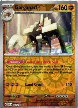 NM Pokemon Paradox Rift Garganacl Reverse Holo 104 - Image 1
