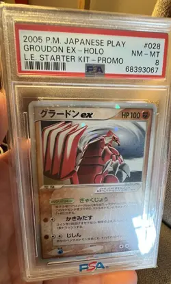 Pokemon Groudon EX Japanese Starter Kit Player's Fan Club PSA 8 NM Foil - Image 4