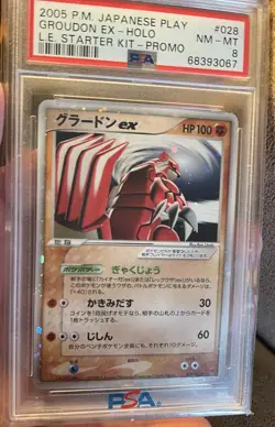 Pokemon Groudon EX Japanese Starter Kit Player's Fan Club PSA 8 NM Foil - Image 5