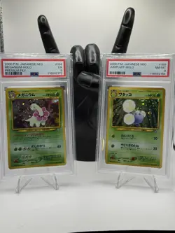 2000 Pokemon Japanese Neo PSA Graded Lot of 2 Jumpluff and Meganium Holo 8 and 5 - Image 2