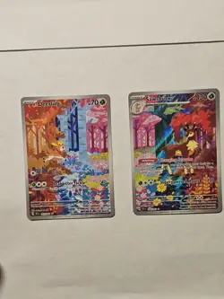 Pokemon TCG Deerling 165/162 + Sawsbuck 166/162 Illustration Rare Connecting Art - Image 1