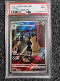 2024 POKEMON SFA EN-SHROUDED FABLE ILLUSTRATION RARE #078 PERSIAN PSA 9 - Image 1