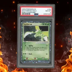 Pokemon EX Ruby & Sapphire SCYTHER EX 102/109 Holo PSA 8 - Image 1