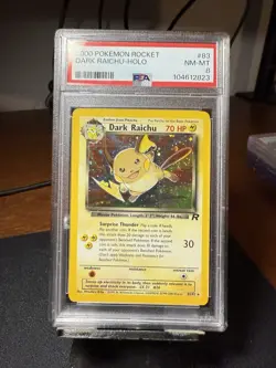 Dark Raichu 83/82 Pokemon Team Rocket Unlimited Holo Rare PSA 8 NM-MT - Image 1