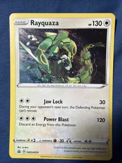 Pokemon TCG Rayquaza SWSH029 Holo 2020 Promo With Swirl- NM - Image 1