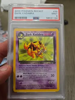 2000 Pokemon Dark Kadabra 39/82 Team Rocket Vintage PSA 9 - Image 2