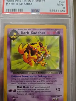 2000 Pokemon Dark Kadabra 39/82 Team Rocket Vintage PSA 9 - Image 3