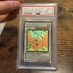 2008 YUGIOH 1ST ED CSOC-EN039 BLACK ROSE DRAGON GHOST RARE PSA 8 NM #51655833 - Image 1