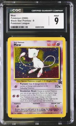CGC 9 MINT Mew 2000 Black Star Promos 9 Holo Pokemon Card - Image 1