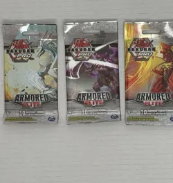 Lot of 3 Bakugan Pro Armored Elite Booster Packs - Sealed Unopened - 10 Cards Ea - Image 1