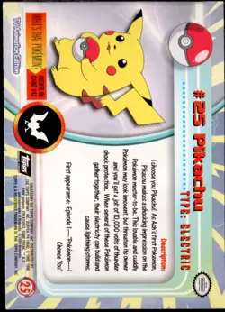 Topps Pokemon #25 Pikachu HOLO/FOIL CARD - TV Animation Edition, 1999 - Image 2