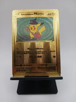 Pokemon GOLD Card Pikachu HP60 Excellent Condition Special Delivery Pikachu... - Image 1