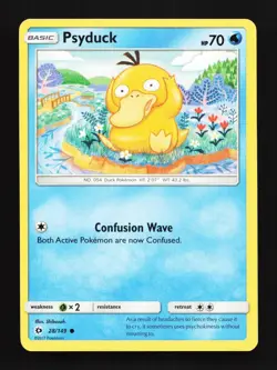 Psyduck 28/149 LP Sun & Moon English Pokemon Card TCG - Image 1