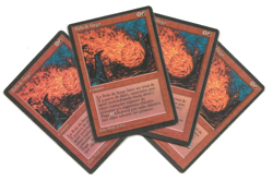 4 FIREBALL Spanish 4th FBB EX / VG Magic Espanol Black Border MTG x4 - Image 1