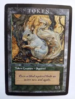 4x Squirrel Old Style Tokens / 4x Tokens de Ardilla para MTG. Estilo retro - Image 2