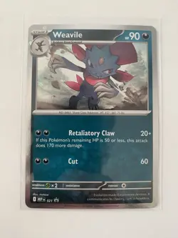 Pokemon TCG Mega Evolutions Phantasmal Flames Black Star Cosmos Promo Weavile - Image 1