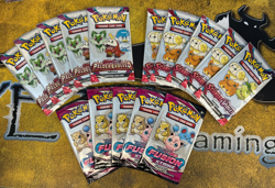 Pokemon Lot of 15 Fun Packs - Scarlet Violet Base, Fusion Strike, Paldea Evolved - Image 1