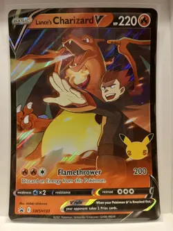 * LANCE'S CHARIZARD * JUMBO * OVERSIZED * CELEBRATIONS * NM * POKEMON * - Image 1