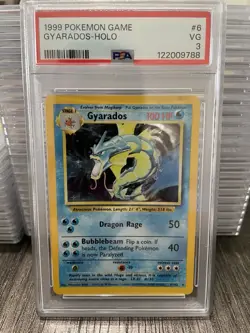 Pokemon TCG Gyarados Holo PSA 3 #6 Base Set Unlimited Very Good 6/102 Vintage - Image 1
