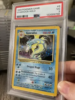 Pokemon TCG Gyarados Holo PSA 3 #6 Base Set Unlimited Very Good 6/102 Vintage - Image 3