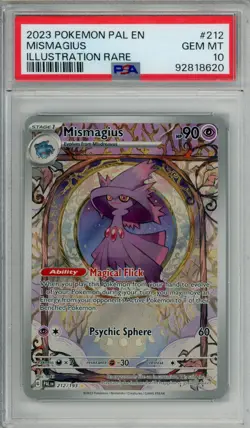 MISMAGIUS PSA 10 2023 POKEMON PALDEA EVOLVED #212/193 ILLUSTRATION RARE - Image 1